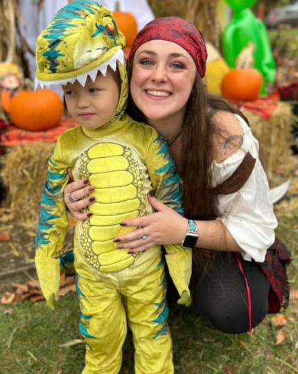 Banker at a community event.