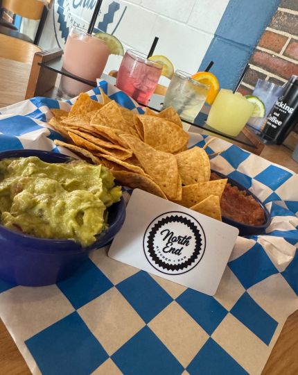 Chips and guacamole at North End restaurant.