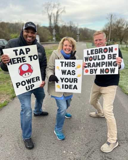Directors volunteering at the Athens Marathon
